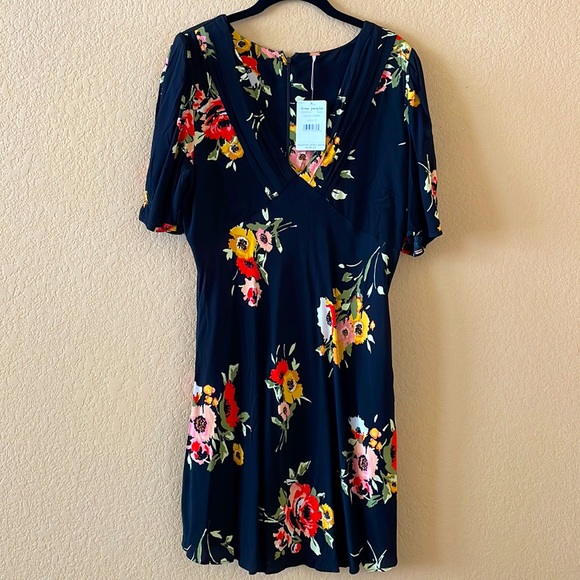 Free People Black Combo Floral Dress Size 8 - Picture 2 of 7